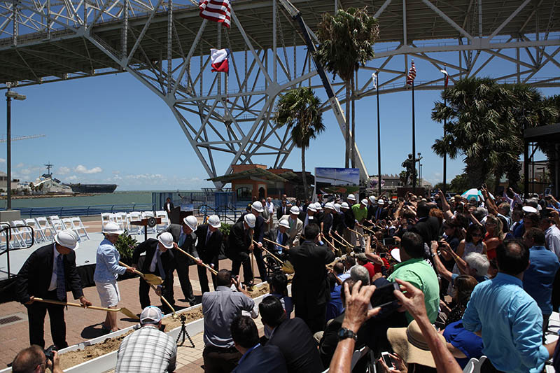 Local, State, and Federal Dignitaries join Port Corpus Christi in a symbolic turning of the dirt for a New Corpus Christi Harbor Bridge