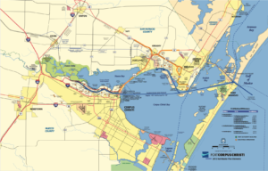 Map of Bay Area and Corpus Christi Ship Channel
